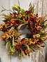 Custom Autumn Sunflower w/ Berries Wreath