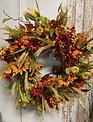 Custom Autumn Sunflower w/ Berries Wreath