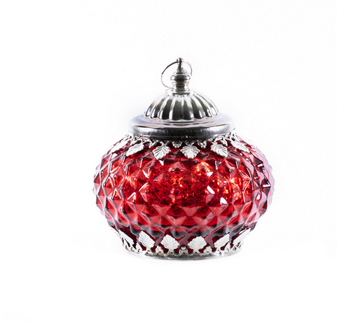 Vintage LED Mercury Glass Textured Lantern (3-Sizes 2-Colors)