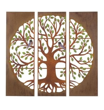 Rustic Tri Panel Tree of Life Wall Art