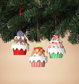 Clay Dough Holiday Cup Cake Ornament