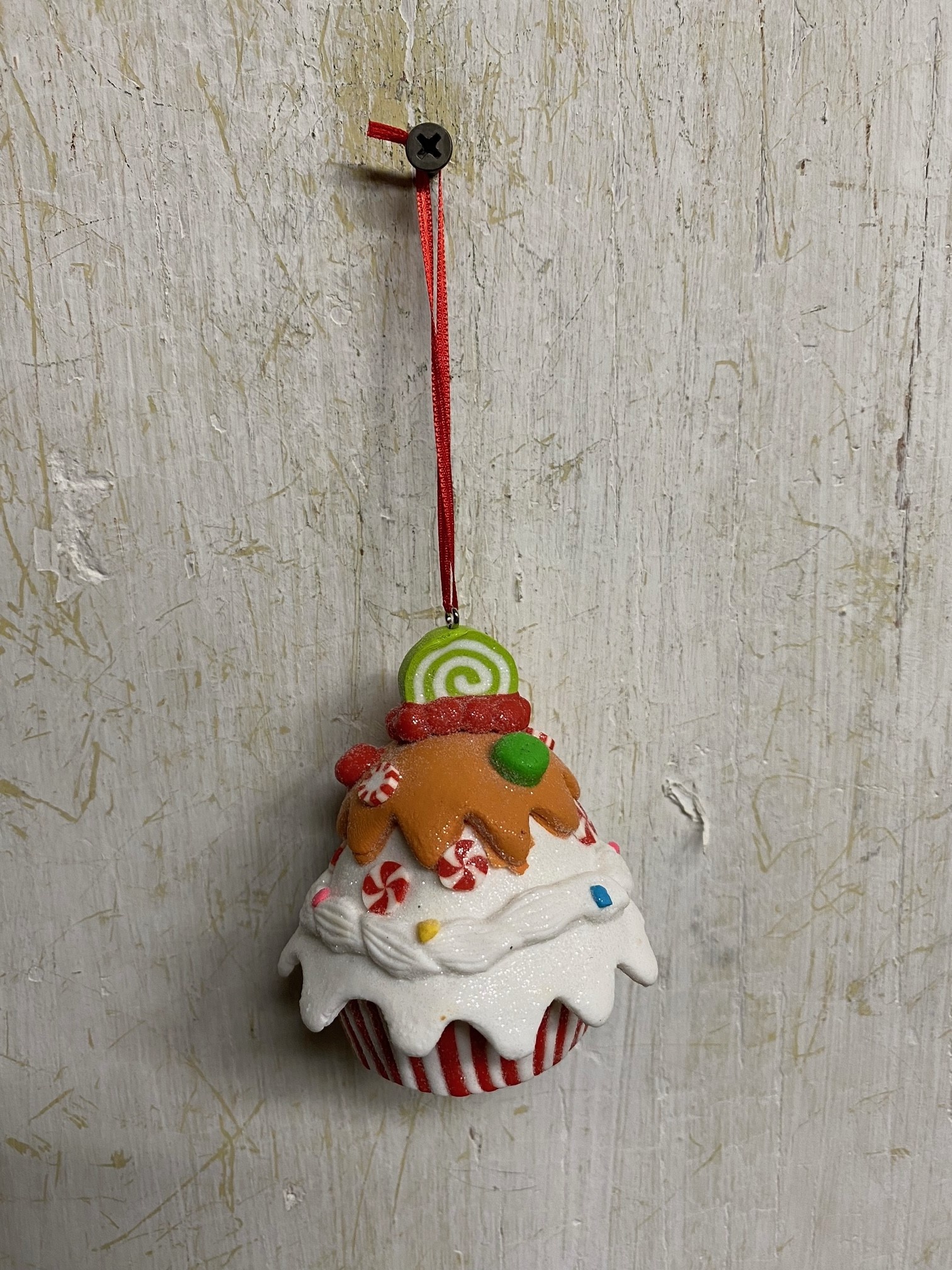 Clay Dough Holiday Cup Cake Ornament