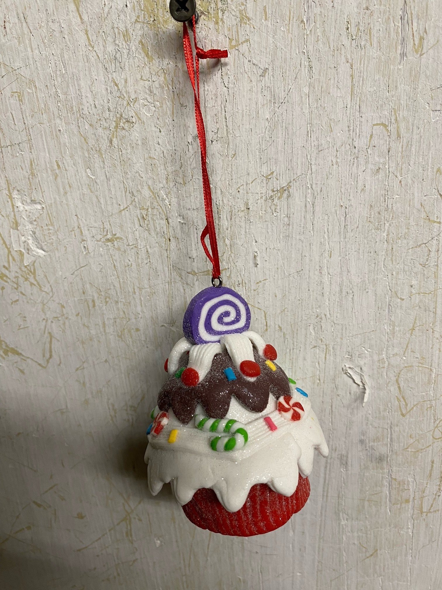 Clay Dough Holiday Cup Cake Ornament