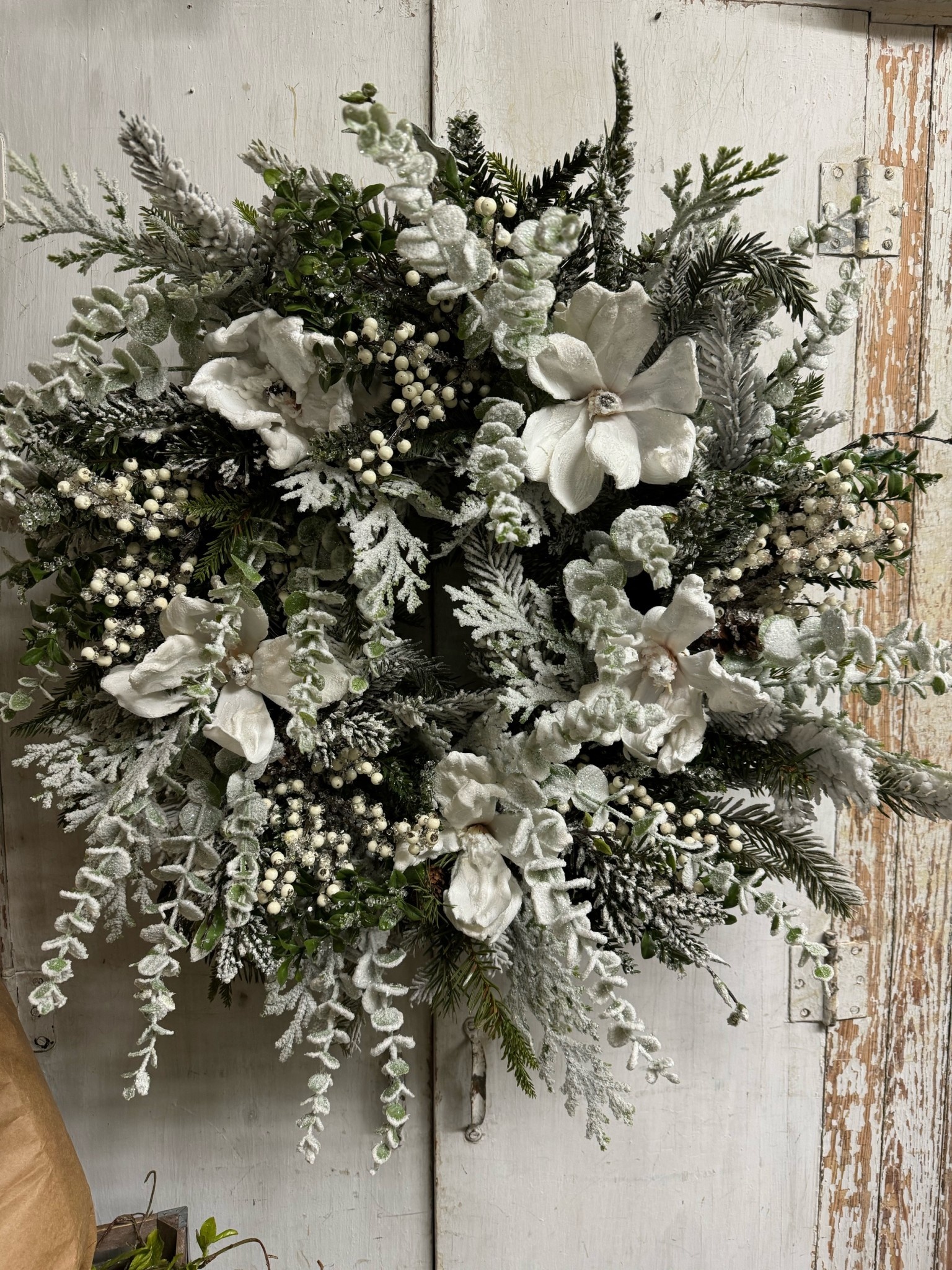 Custom Winter Magnolia & Eucalyptus Wreath