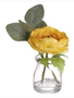 6" Yellow Ranunculus in Glass