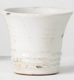 White Distressed Round Container (3-Styles)