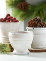 White Distressed Round Container (3-Styles)