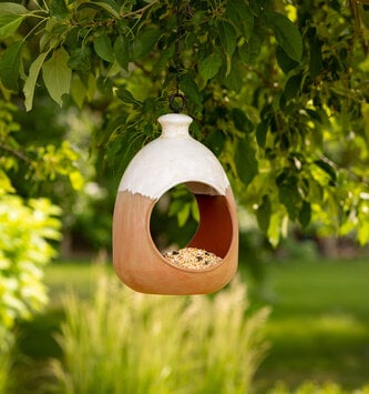 Hanging Pottery Bird Feeder