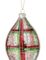 Mercury Glass Plaid Finial Ornament (2-Styles)