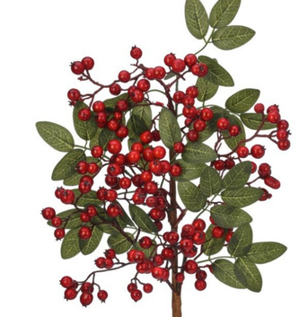 Wild Red Berry Spray w/ Leaves