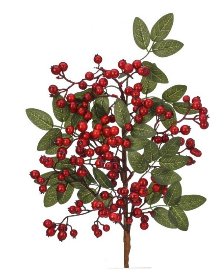 Wild Red Berry Spray w/ Leaves