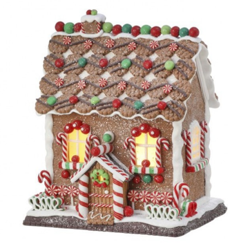 LED Whimsical Gingerbread House w/ Timer