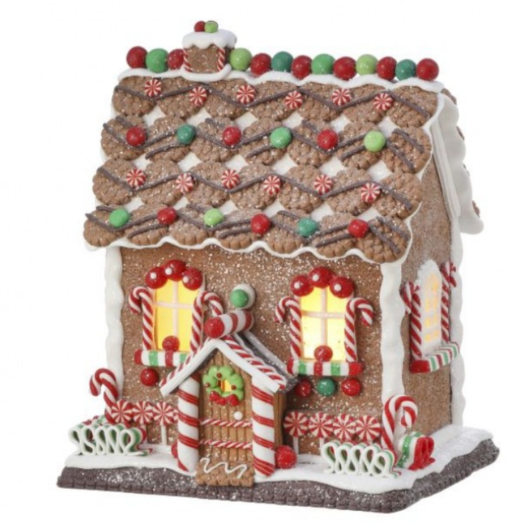 LED Whimsical Gingerbread House w/ Timer
