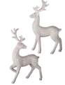 Set of 2 Frosted Rattan Deer