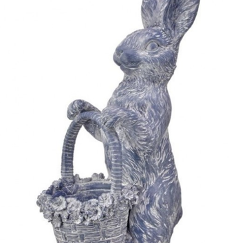 Bunny w/ Floral Basket Planter