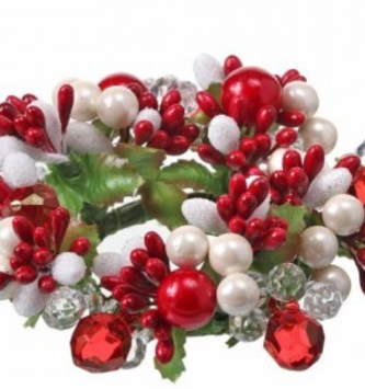 Taper Jeweled Pearl Berry Candle Ring