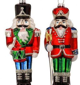 6" Glass Nutcracker Ornament (2-Styles)