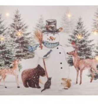 LED 16"x24" Animals w/ Snowman Print