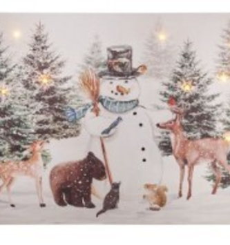 LED 16"x24" Animals w/ Snowman Print