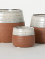 Two Tone Terra Cotta Container (3-Sizes)