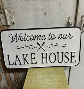 Metal Welcome to the Lake House Sign