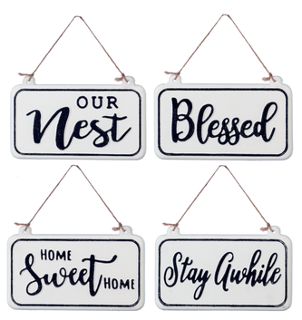 Black & White Hanging Inspirational Sign (4-Styles)