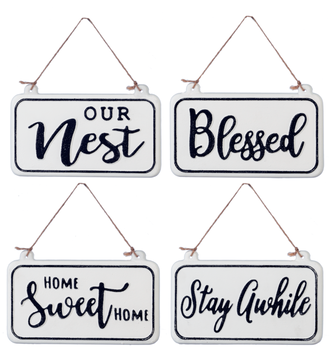 Black & White Hanging Inspirational Sign (4-Styles)