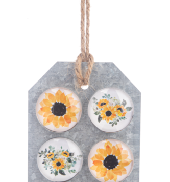 Set of 6 Watercolor Sunflower Magnets