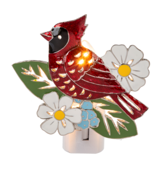 Floral Cardinal Night Light