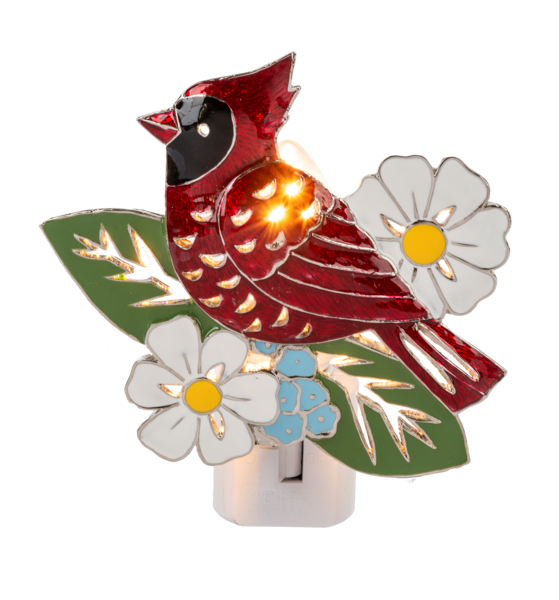 Floral Cardinal Night Light