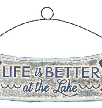 Life is Better at the Lake Canoe Sign