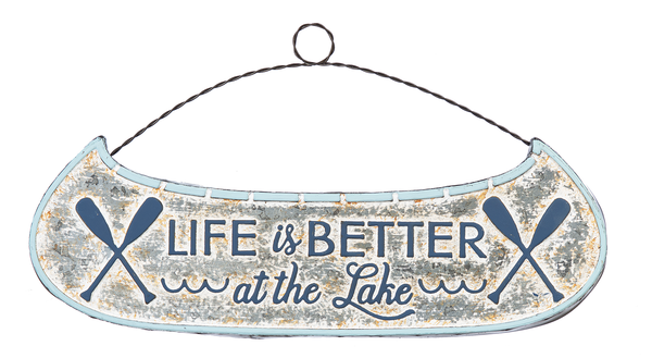 Life is Better at the Lake Canoe Sign