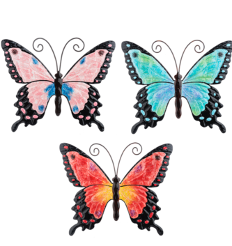 Large Bright Colored Metal Butterfly (3-Styles)