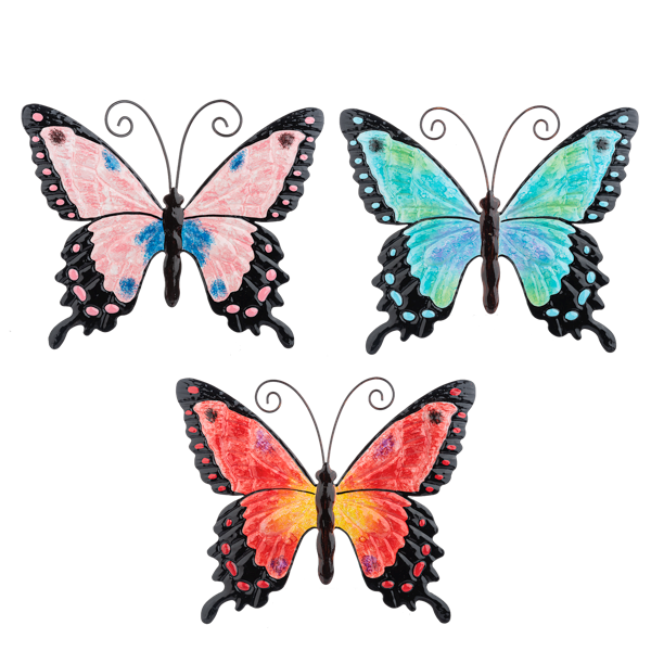 Large Bright Colored Metal Butterfly (3-Styles)