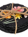 Set of 4 Slate Floral Meadow Coasters