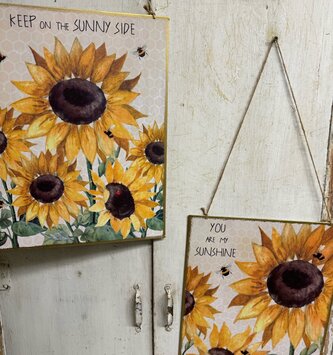 Bee & Sunflower Metal Print (2-Styles)