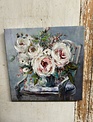 Vintage Painted Floral Canvas Wall Art (2-Styles)