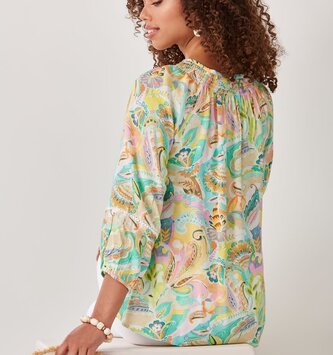 Charlie Paige Dominica Smocked Blouse By Charlie Paige
