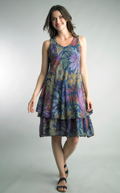 Lined Tiered Floral Dress by: Tempo Paris
