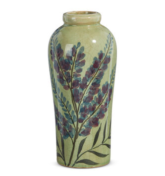 Painted Floral Ceramic Vase (2-Sizes)