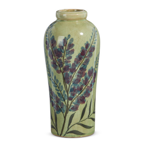 Painted Floral Ceramic Vase