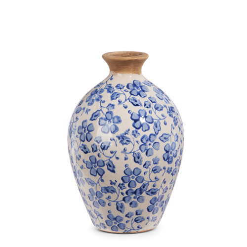 Vintage Blue & White Floral Vase