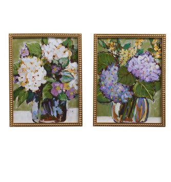 Set of 2 18" Hydrangea Framed Wall Art