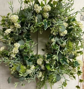 Southern Snowball Ivy Custom Wreath
