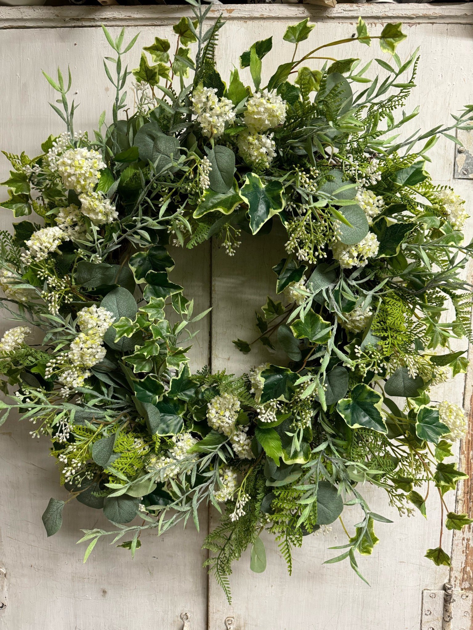 Southern Snowball Ivy Custom Wreath