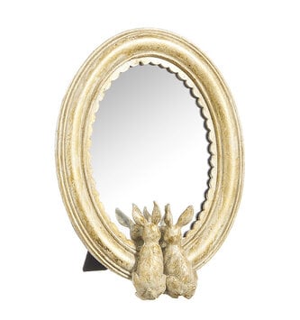 8" Golden Rabbit Mirror