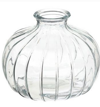 3.5" Glass Ribbed Vase