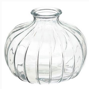 3.5" Glass Ribbed Vase