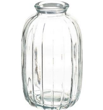 5" Glass Ribbed Vase