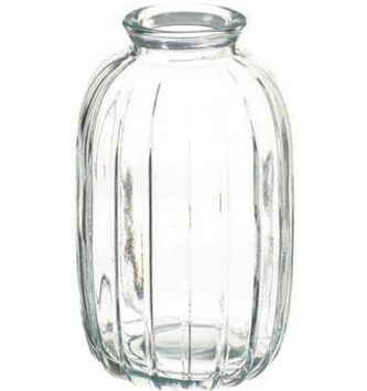 5" Glass Ribbed Vase